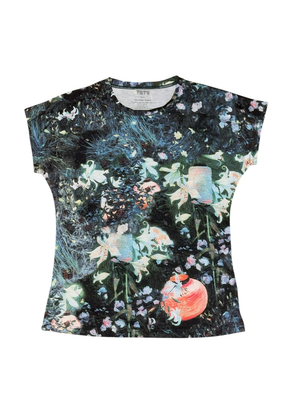 Printed Floral Short Sleeve Tee - Black Multicolor